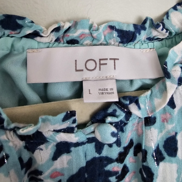 LOFT Floral Print Dress with Smocked Waist - Picture 4 of 7